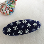 ご注文品 刺繍バレッタ9×3.5 初雪