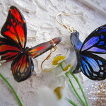2color 蝶々のピアス&イヤリング（片耳用）