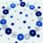 お花シール❁︎60枚❁︎半透明blue ＆ white
