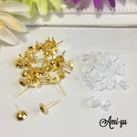 ✴︎お椀付き 丸皿ピアス 6㎜✴︎ゴールド