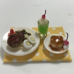 hand made ミニチュア ドールハウス ちびっ子ミートソーススパゲッティセット