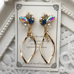 ビジュー♡ひねりチャームピアス【ライトサファイア×クリア】
