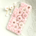 annzu321様オーダーピンク♡ハートの花びら桜色ケース イヤリング