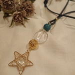 キラキラ✨星🌠の革ひもネックレス