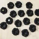 BLACK FLOWER CABOCHON BEADS PARTS