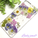 meeat様専用ページ＊可愛いビオラgarden＊押し花iPhoneケース   スワロフスキーいっぱい♡スマホケース 
