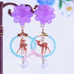 セール！淡いお花とミニミニバンビのイヤリング