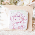 【4/15〜23限定】スクエア缶バッチ❁帽子の女の子