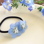  Nemophila double ヘアゴム