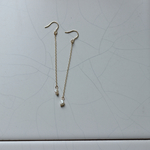 14kgf 琵琶湖産 琵琶パール 虹色 シンプル ピアス イヤリング チェーンピアス