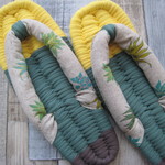 布ぞうり：yellow, spring green,brown24.5cm/cactus