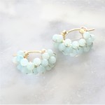 即納/送料無料14kgf*Amazonite pavé earring / pierced earring