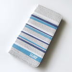 [ネーム入れ可] SURF-Blue Stripes ベルト無し 手帳型スマホケース for iPhone