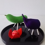 ちりめん  お盆  馬&牛  お供物(A)