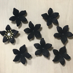 BLACK FLOWER ACRYL CABOCHON BEADS PARTS