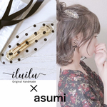 【Instagramコラボ作品】ドット柄のバレッタ　/レジン/かわいい/人気/浴衣/春/夏/ヘアアクセサリー/水玉/シンプル