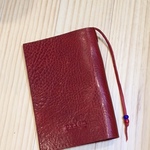文庫サイズ　ブックカバー★ワインレッド　手縫い