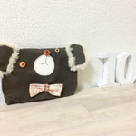 受注制作☆プードルファーが可愛い♡クマの移動ポケット【brown】