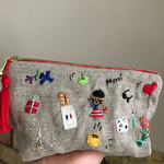 パリの刺繍ファスナーポーチ♪