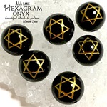 【黄金の六芒！】六芒星オニキス・AAAランク✧【◆曇りのない極上艶◆】約10mm珠 ⭐️２石セット⭐️【💖大人気ロングセラー石💖】