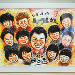 【似顔絵大集合♪】＊10名まで＊ご家族・サークル・飲み仲間で木製額付き