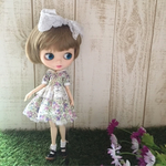 ネオブライス　２２ｃｍドールサイズ　薄紫の花影ドレスセット