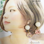 No.B189 上品な❁⃘़︎•･パールボール×サークルチャーム ピアス / イヤリング