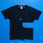 イルカ＆マッコウクジラ・手描きTシャツ★受注後制作作品★（画像のTシャツ色：ネイビー）