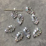 18mmx4 vintage アクリルスカラップドロップチャーム クリアAB