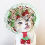 4月17日(火)21時頃入荷♡お花畑でつかまえて♡いちご畑ボンネット帽子（フリルグリーン)