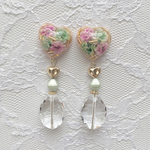pink × green clear beads