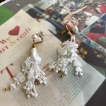 ロング白レース×パールピアス イヤリング