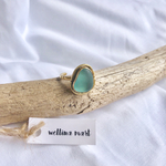 seaglass×brass ring