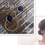 【earring】indigo- 2way デニム  ゴールドリング