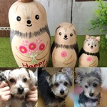 Ｒ様ペットオーダー品＊母の日＊ワンちゃん成長マトリョーシカ