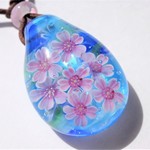 《桜》　ペンダント　ガラス　とんぼ玉　桜