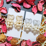 【2color】ハートと粒々コットンパールのピアス/イヤリング