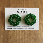 《再販》ビーズのループピアス/Green