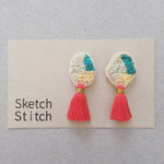 vermilion×fringe刺繍ピアス