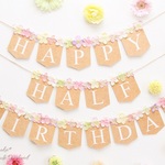 【特集掲載】♥ハーフバースデーガーランド＊HAPPY HALF BIRTHDAY　クラフトカラー