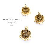 【約26×22mm 4個】レトロ コネクター ピアス 金具 シャンデリア