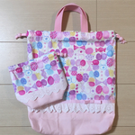  [オーダー品] 優しいピンクのリボンちょうちょ 2点セット 