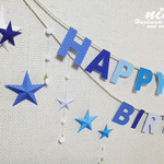【a様ご予約品】お星さまのお誕生日ガーランド□■市松モヨウ■□ブルー