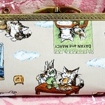 【受注製作】猫のダヤン　通帳も入る浮足がま口長財布 
