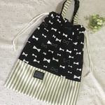体操服袋 リボン☆黒
