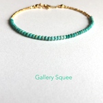 Arizona Turquoise + Karen Hill Tribe Vermeil Goldの華奢ブレスレット