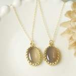 *N82*高品質グレーオニキスAAA☆王冠ネックレス（大）