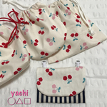 女の子に人気🍒さくらんぼ移動ポケット🍒ネイビーストライプ