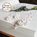 【人気商品】Temari＊ドロップイヤーカフ&ピアスセット