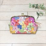 受注製作【再販4】LIBERTYリバティ帆布がまぐちポーチ《Mauvey》